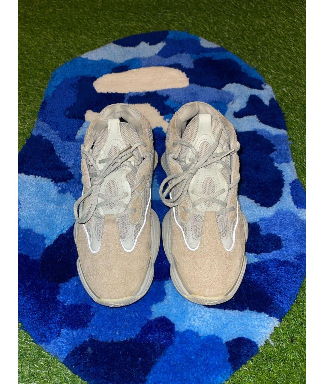 ADIDAS YEEZY Серые замшевые низкие кроссовки / кеды, фото 3