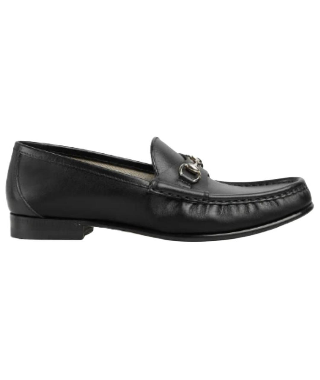 GUCCI Черные кожаные лоферы, фото 1