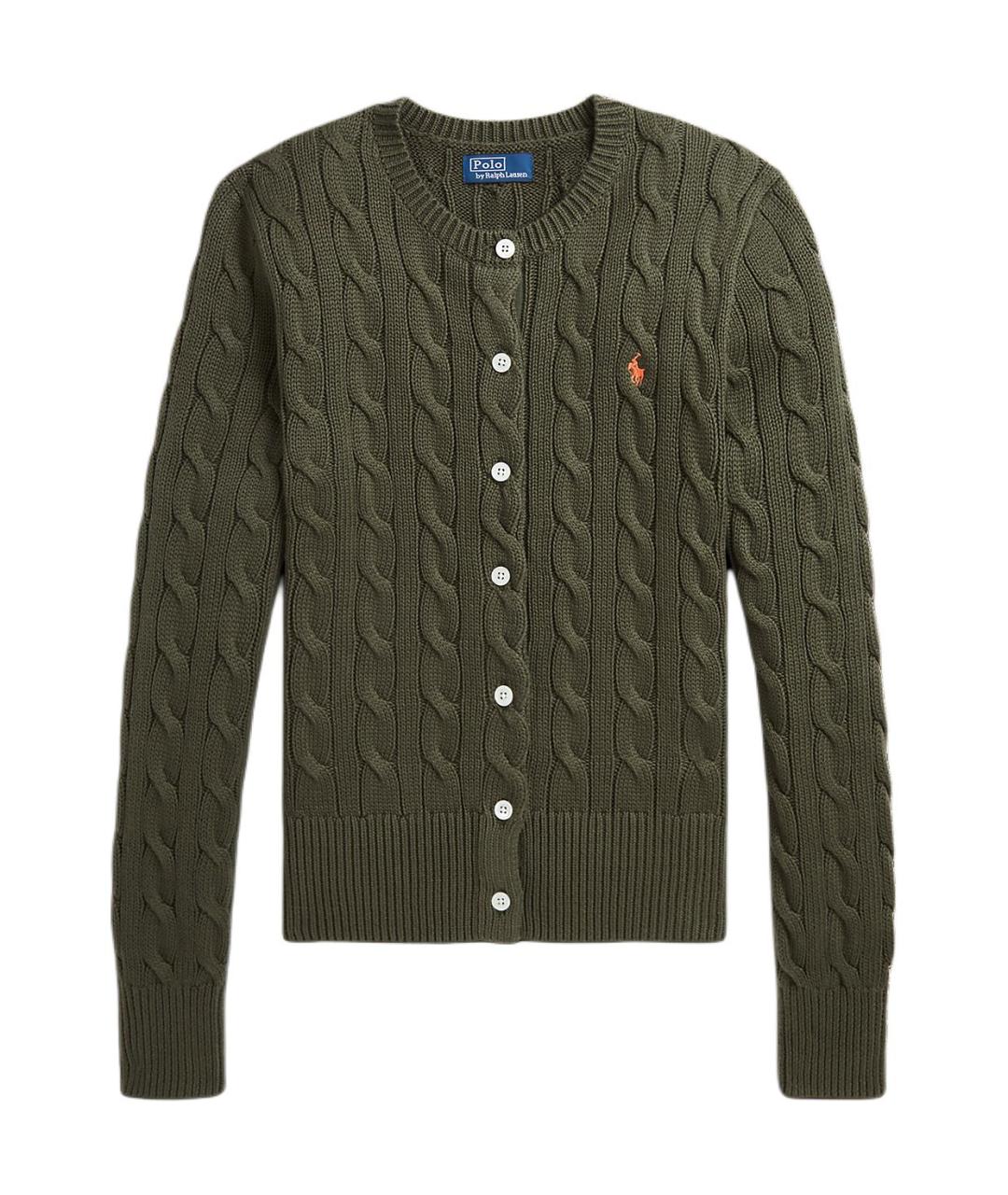 POLO RALPH LAUREN Зеленый хлопковый кардиган, фото 1