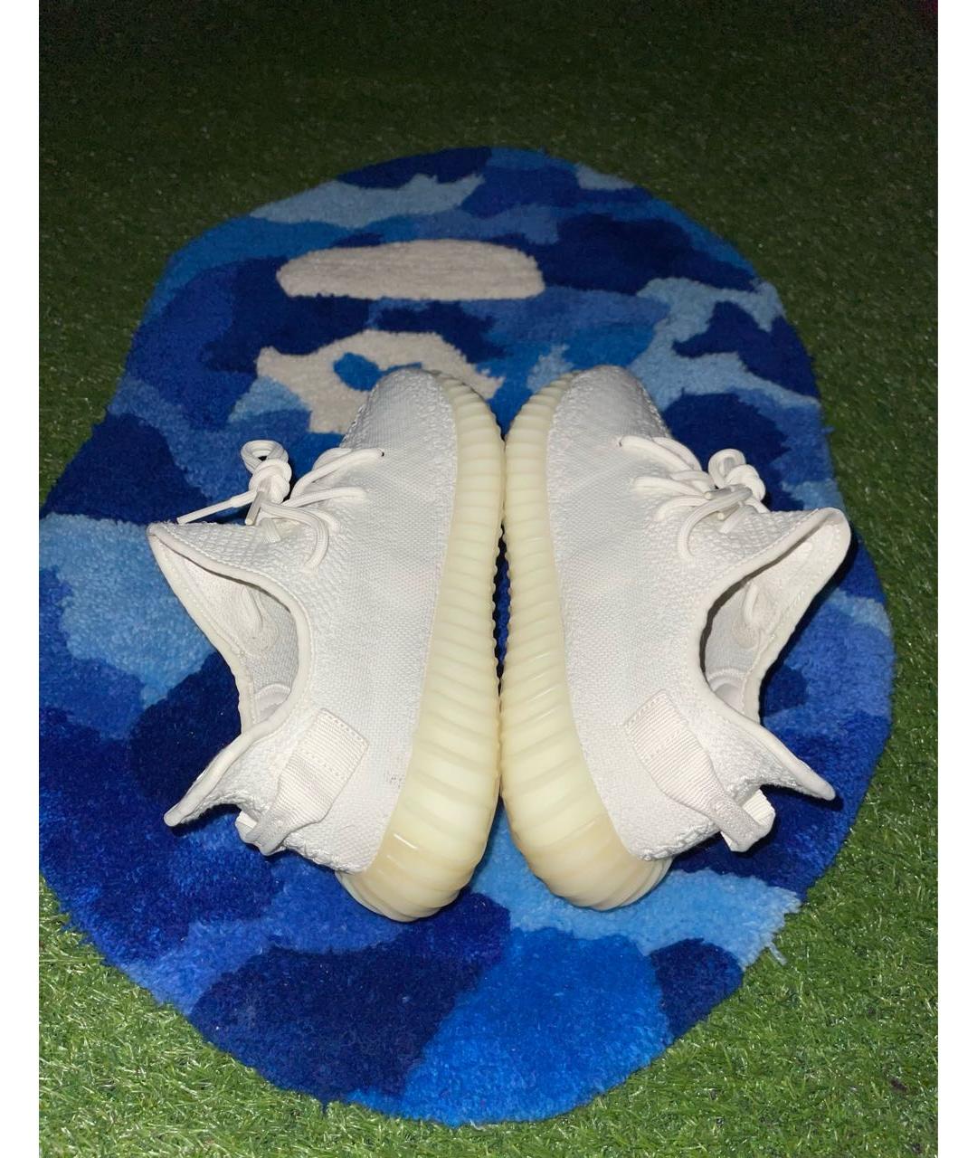 ADIDAS YEEZY Белые текстильные низкие кроссовки / кеды, фото 5