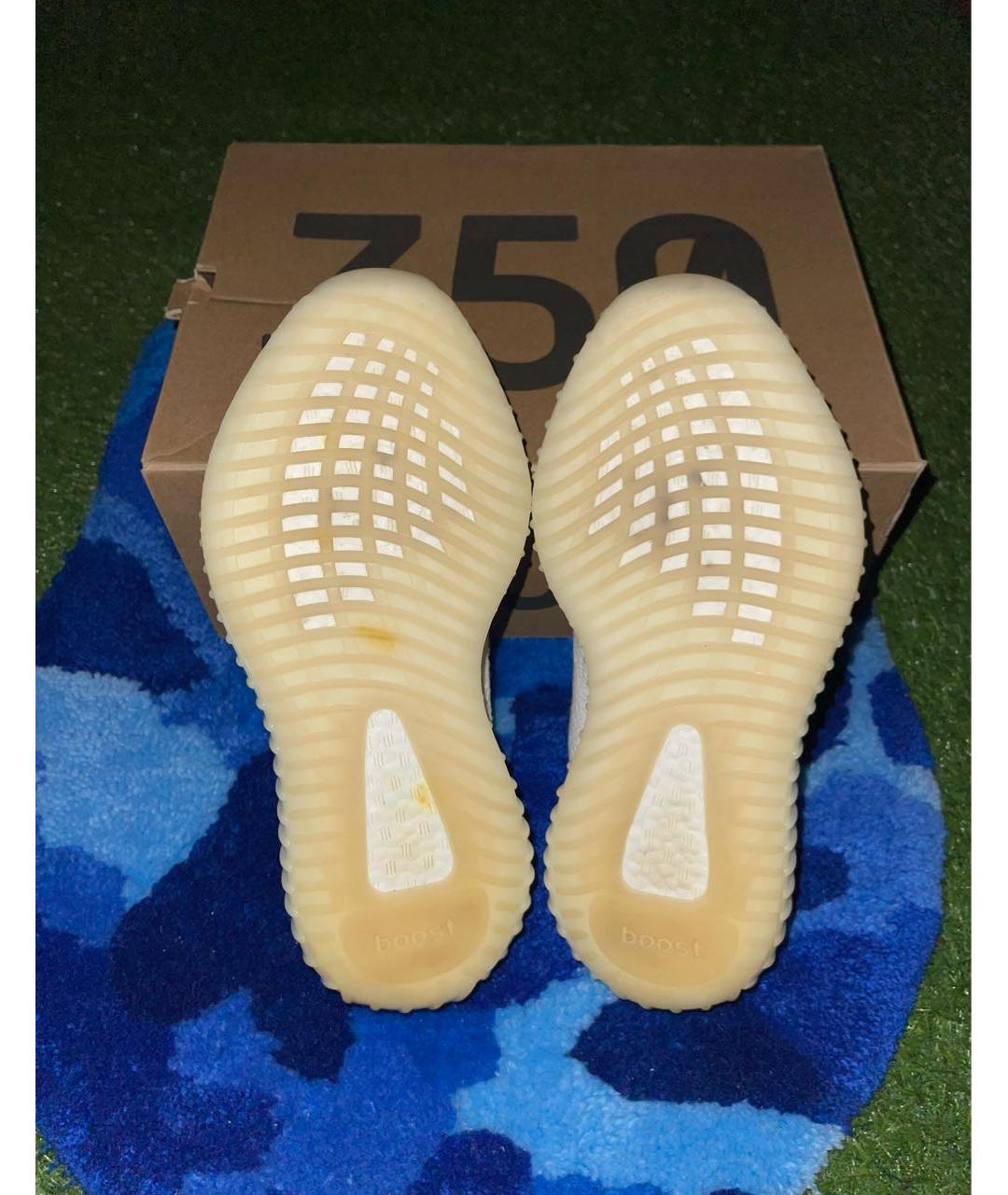 ADIDAS YEEZY Белые текстильные низкие кроссовки / кеды, фото 6
