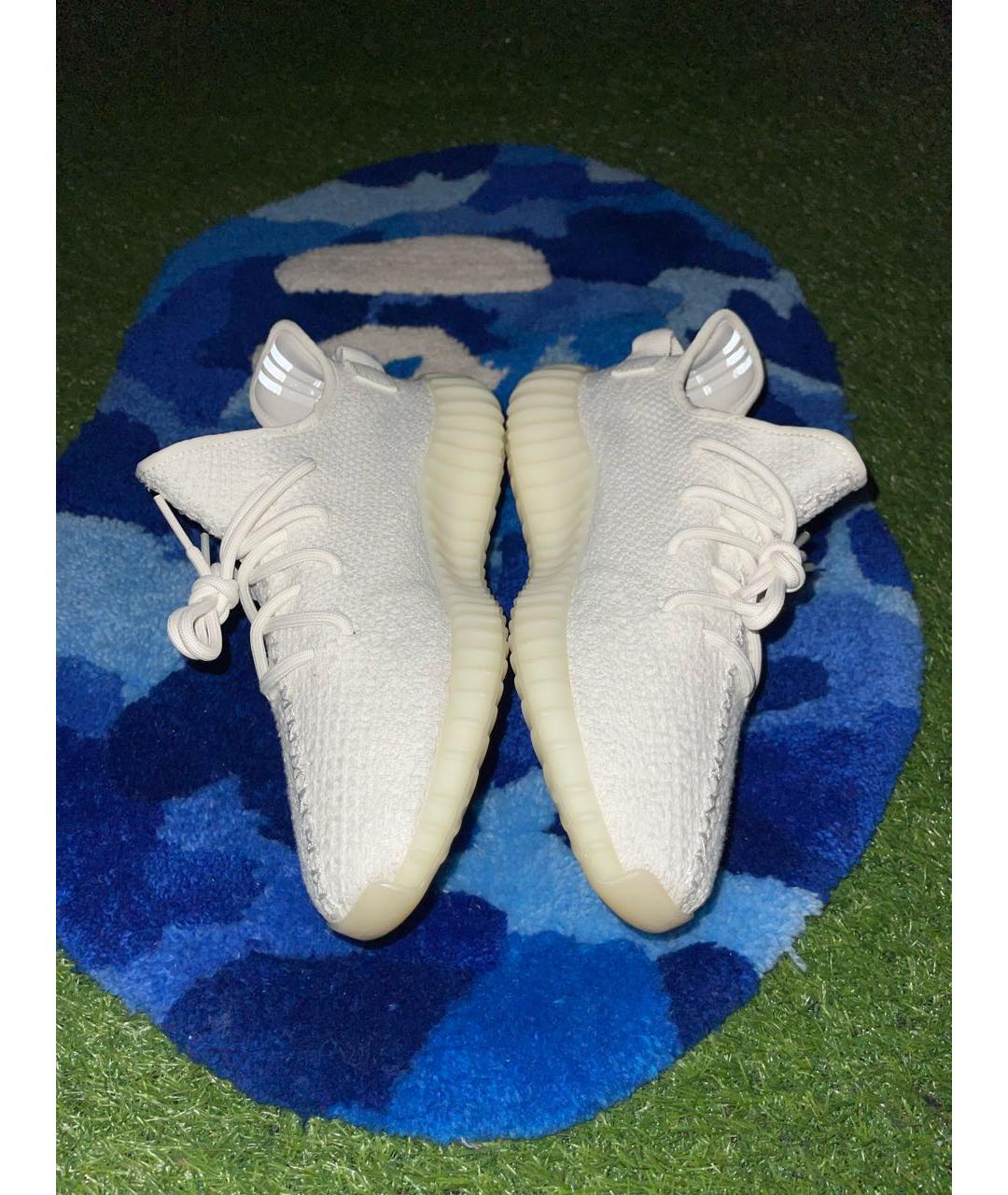 ADIDAS YEEZY Белые текстильные низкие кроссовки / кеды, фото 4
