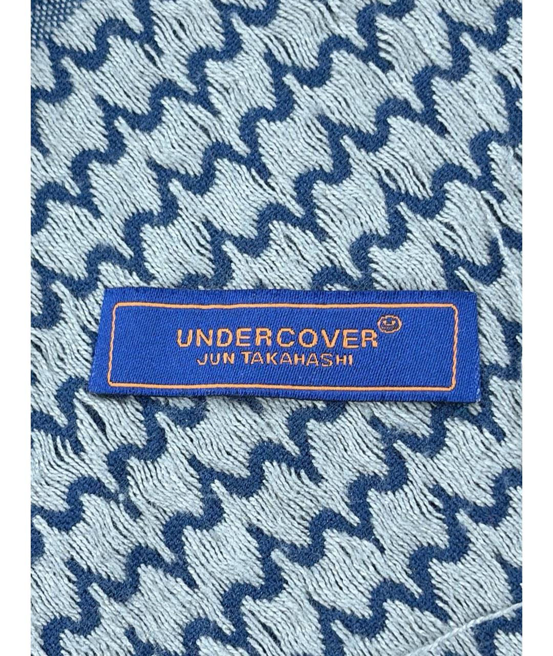 UNDERCOVER Темно-синий хлопковый шарф, фото 5