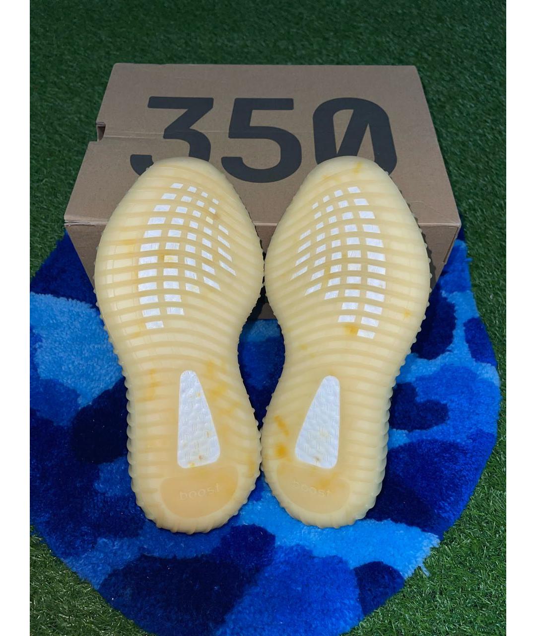 ADIDAS YEEZY Темно-синие текстильные низкие кроссовки / кеды, фото 6