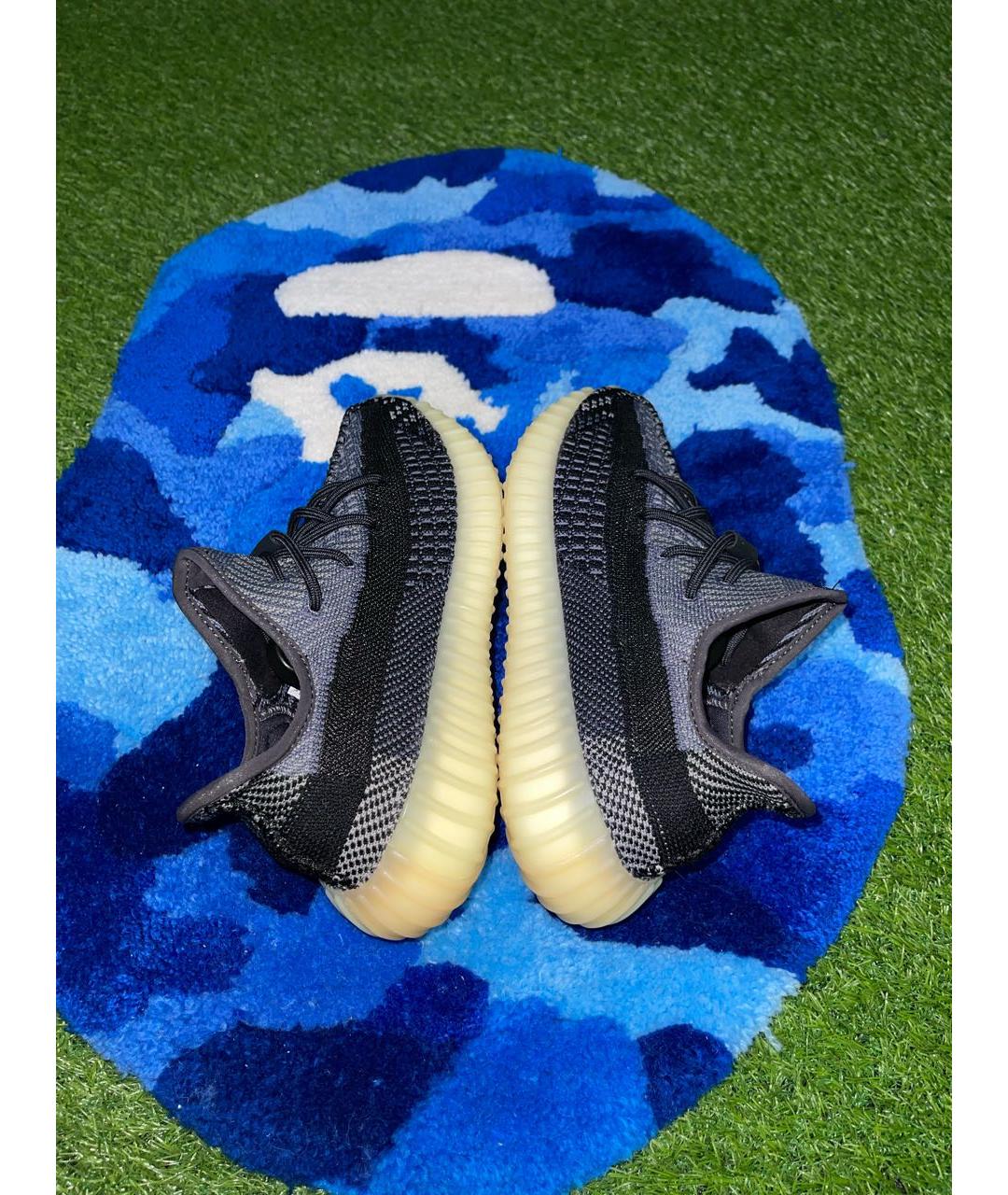 ADIDAS YEEZY Темно-синие текстильные низкие кроссовки / кеды, фото 5