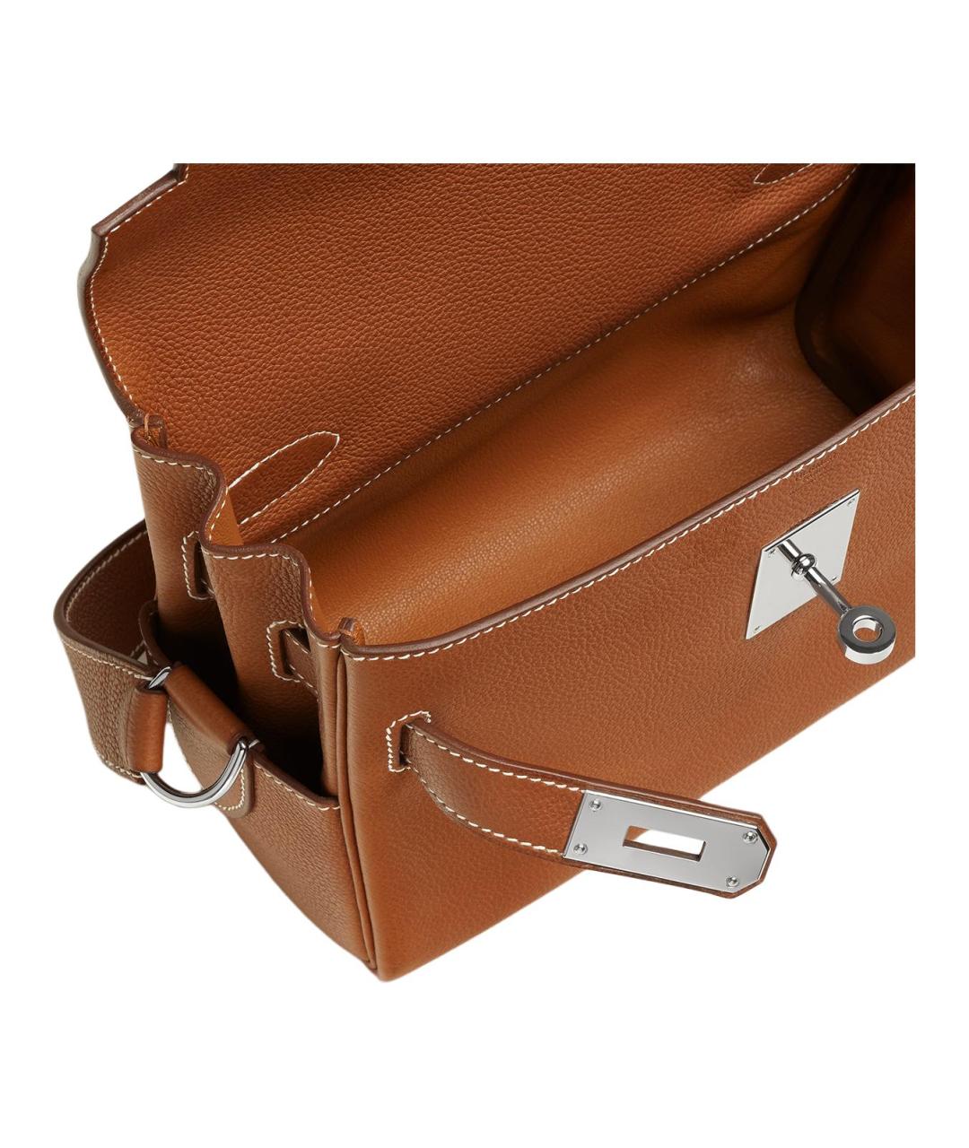 HERMES Коричневая кожаная сумка через плечо, фото 4
