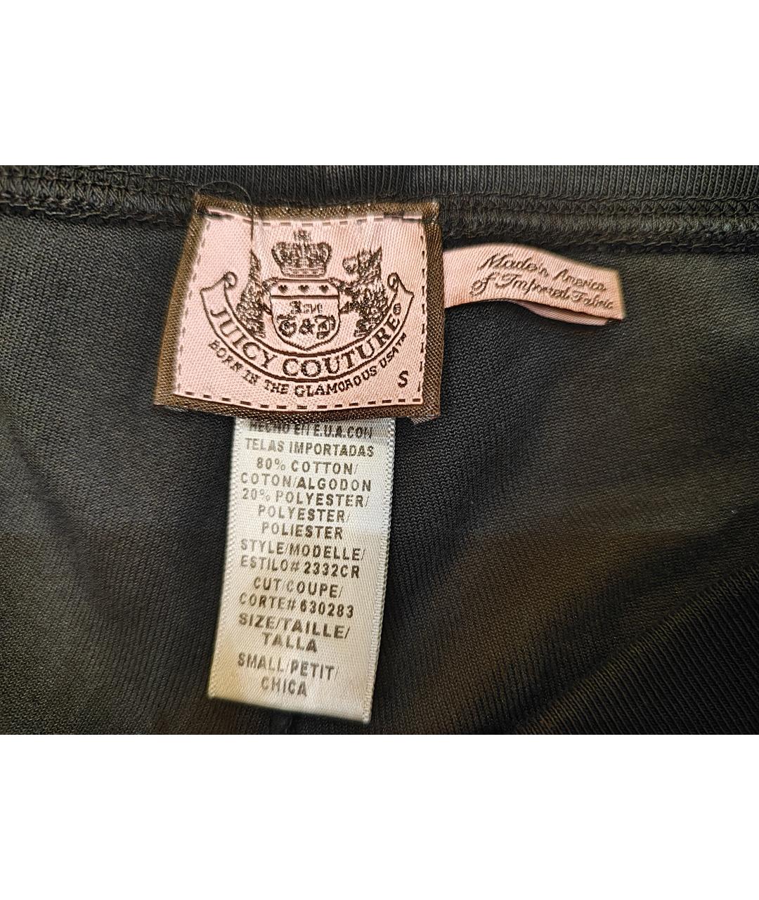 JUICY COUTURE Черные велюровые спортивные брюки и шорты, фото 6
