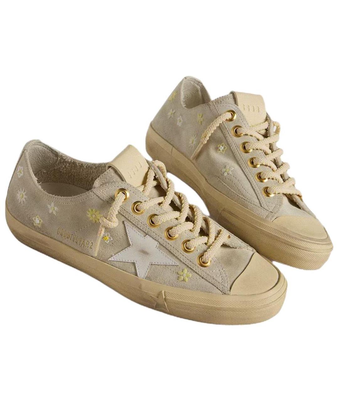 GOLDEN GOOSE DELUXE BRAND Бежевые замшевые кроссовки, фото 3