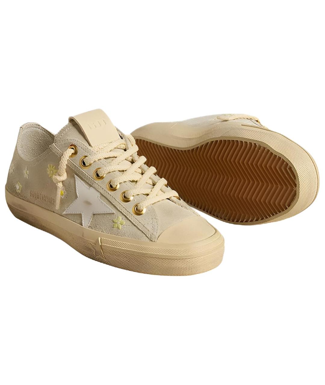 GOLDEN GOOSE DELUXE BRAND Бежевые замшевые кроссовки, фото 5