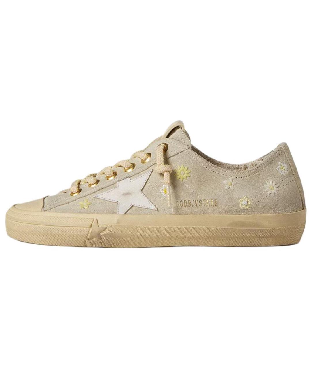 GOLDEN GOOSE DELUXE BRAND Бежевые замшевые кроссовки, фото 2