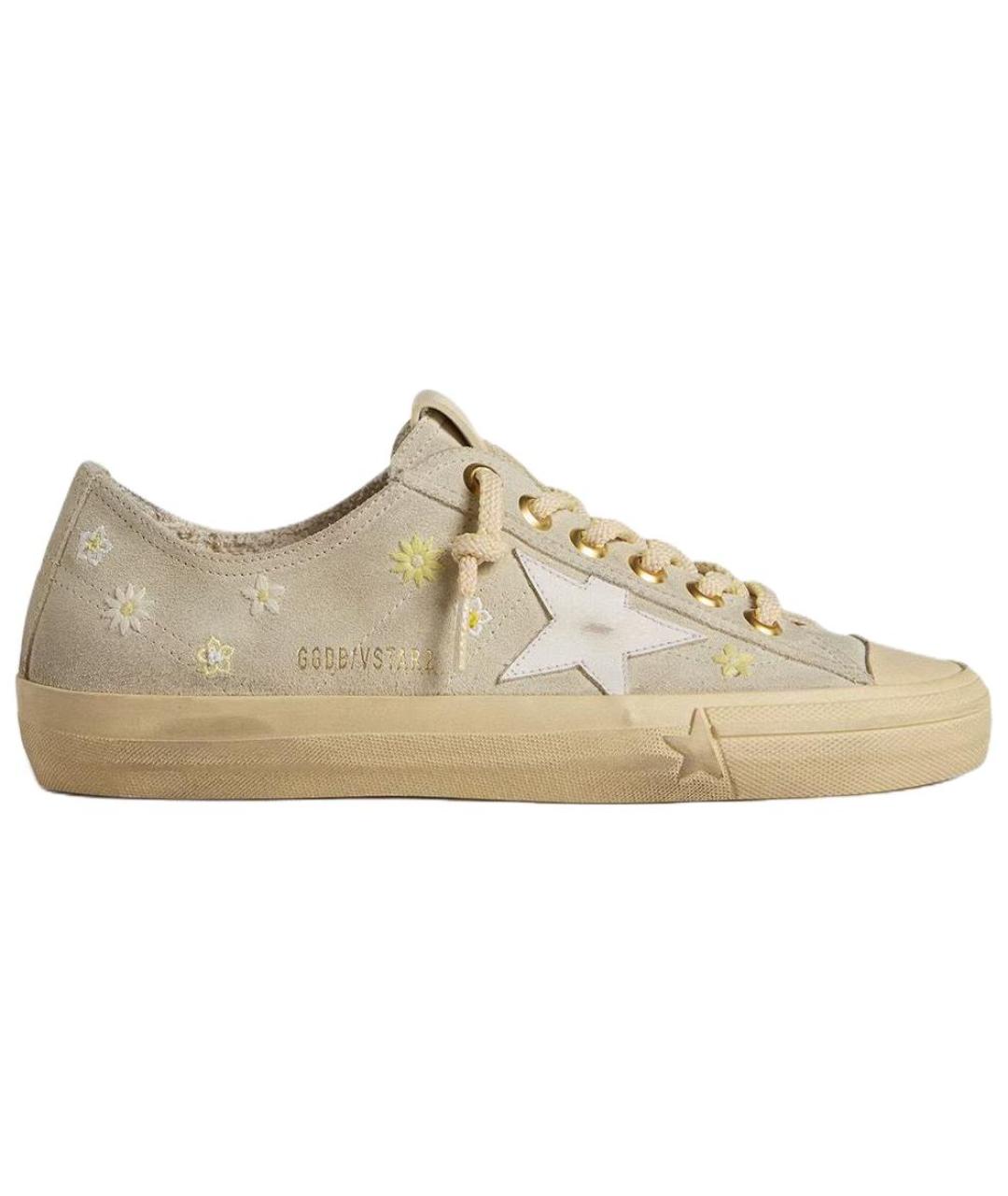 GOLDEN GOOSE DELUXE BRAND Бежевые замшевые кроссовки, фото 1