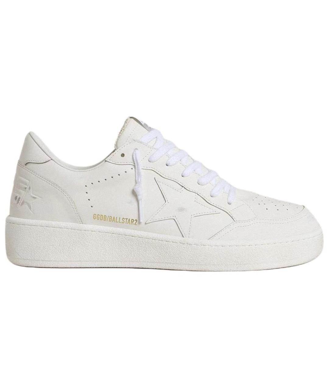 GOLDEN GOOSE DELUXE BRAND Белые кожаные низкие кроссовки / кеды, фото 1