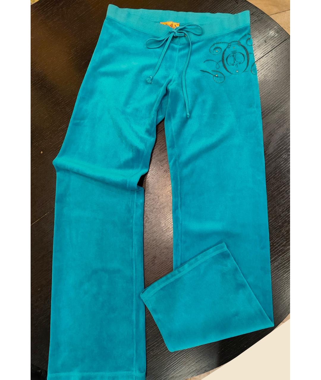 JUICY COUTURE Бирюзовый велюровый спортивные костюмы, фото 4