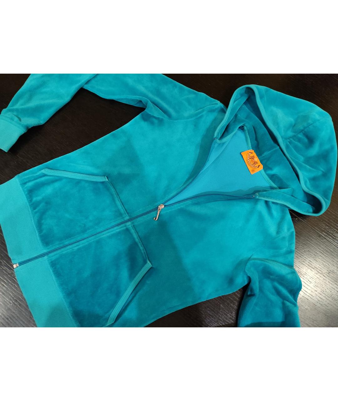 JUICY COUTURE Бирюзовый велюровый спортивные костюмы, фото 3