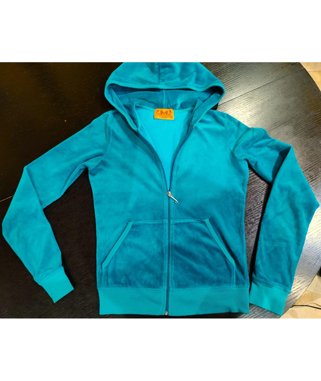 JUICY COUTURE Бирюзовый велюровый спортивные костюмы, фото 2