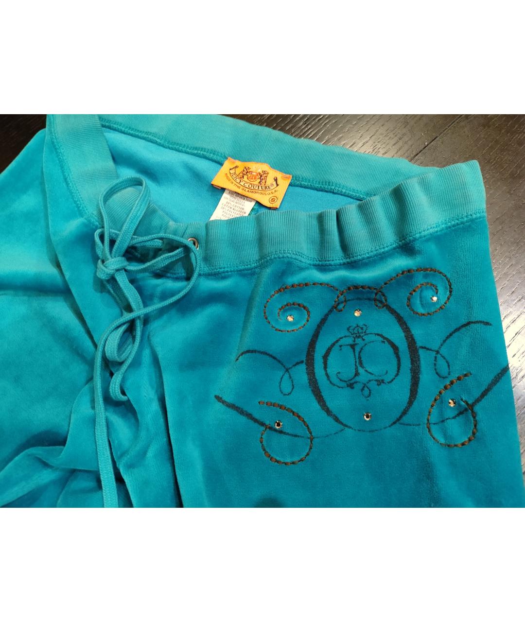 JUICY COUTURE Бирюзовый велюровый спортивные костюмы, фото 5