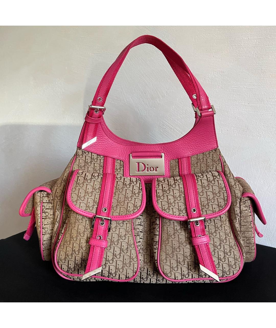 CHRISTIAN DIOR Розовая кожаная сумка с короткими ручками, фото 2