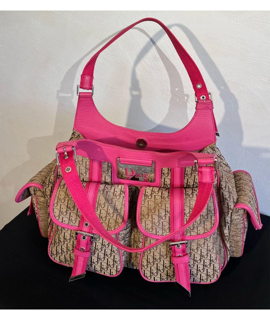 CHRISTIAN DIOR Розовая кожаная сумка с короткими ручками, фото 3