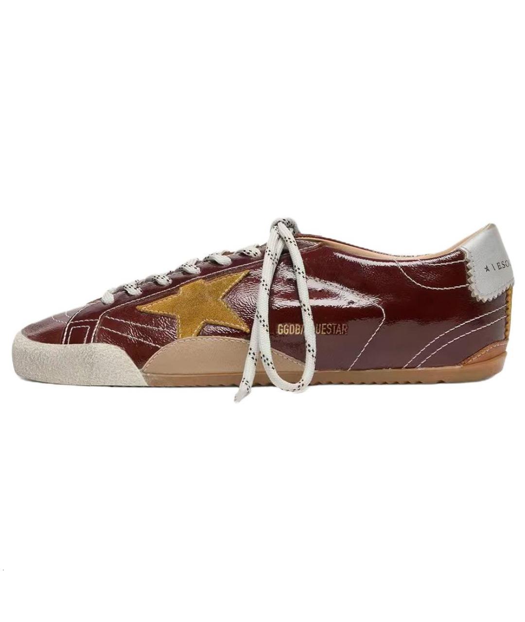 GOLDEN GOOSE DELUXE BRAND Бордовые кроссовки из лакированной кожи, фото 2