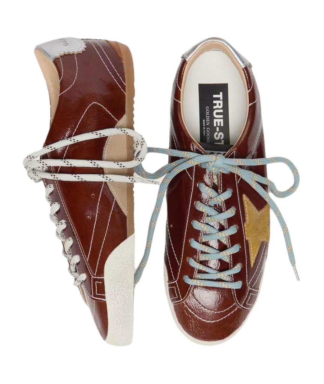 GOLDEN GOOSE DELUXE BRAND Бордовые кроссовки из лакированной кожи, фото 5