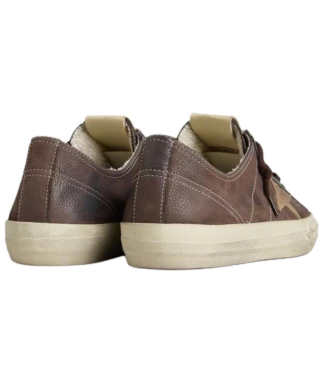 GOLDEN GOOSE Коричневые кожаные кроссовки, фото 5