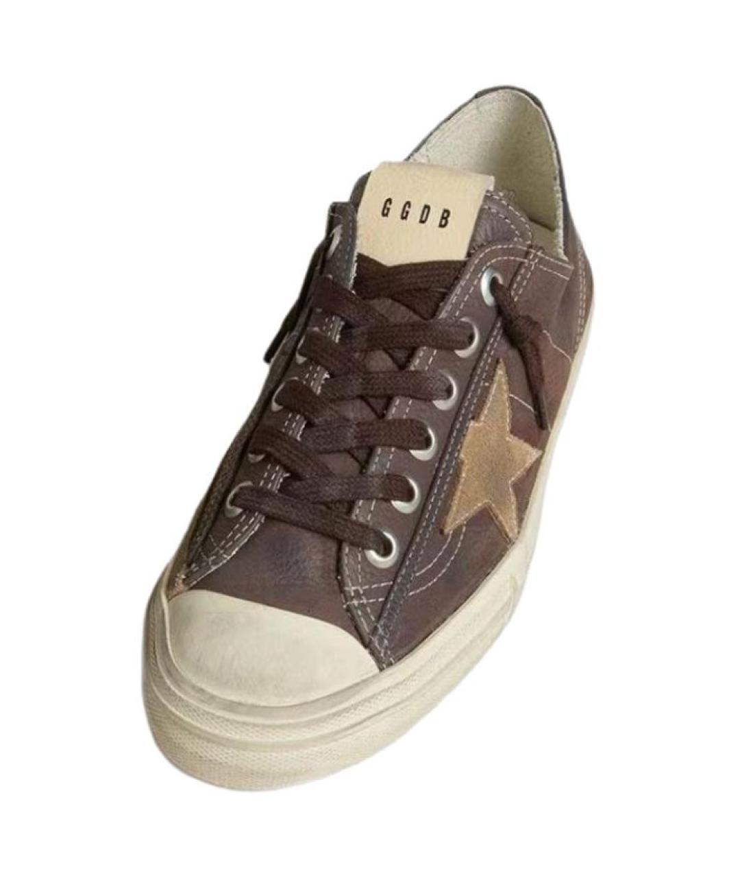 GOLDEN GOOSE Коричневые кожаные кроссовки, фото 3