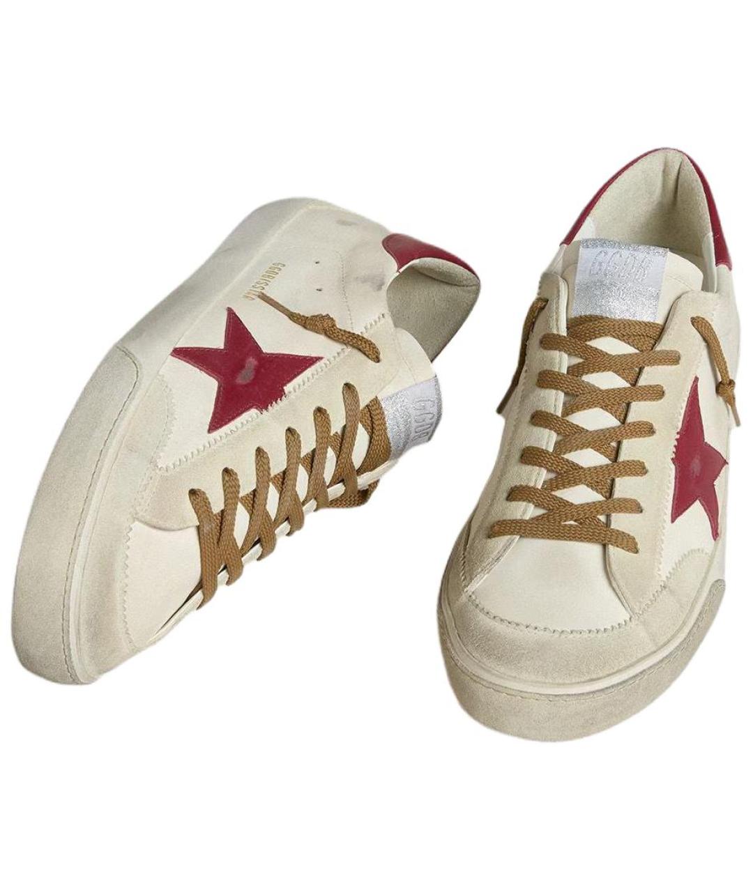 GOLDEN GOOSE DELUXE BRAND Бежевые замшевые низкие кроссовки / кеды, фото 5