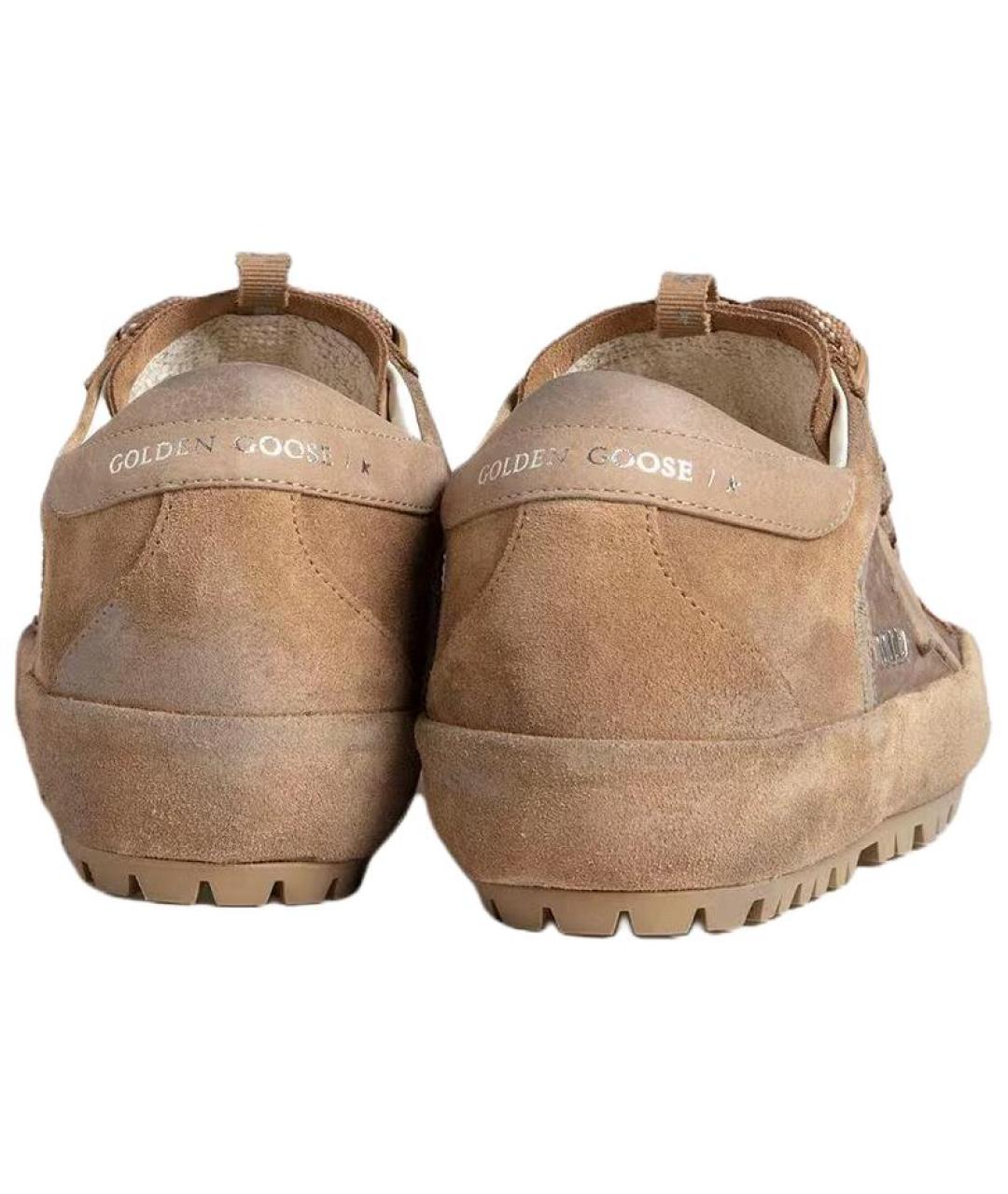 GOLDEN GOOSE Коричневые кожаные низкие кроссовки / кеды, фото 5