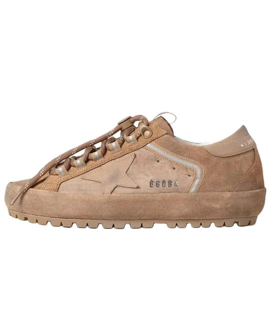 GOLDEN GOOSE Коричневые кожаные низкие кроссовки / кеды, фото 6