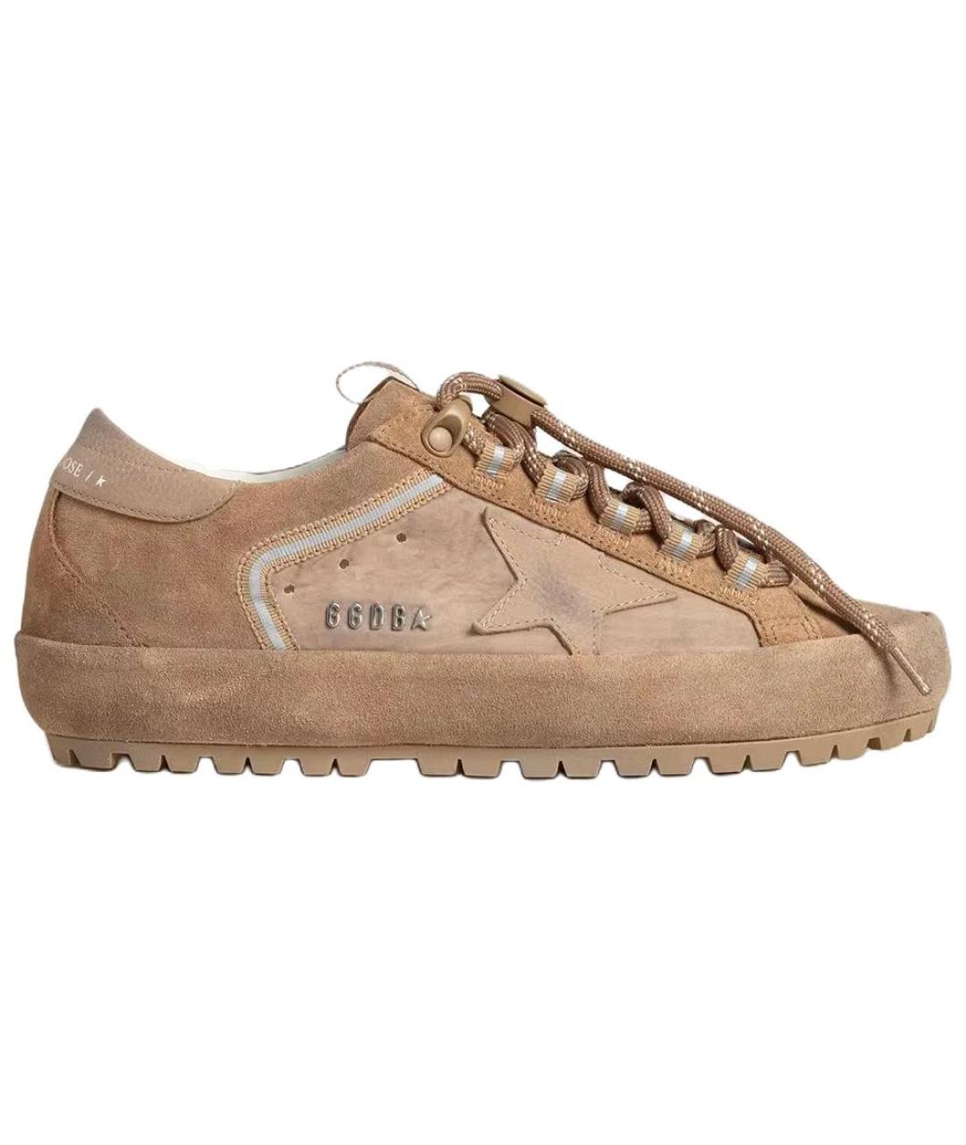 GOLDEN GOOSE Коричневые кожаные низкие кроссовки / кеды, фото 2