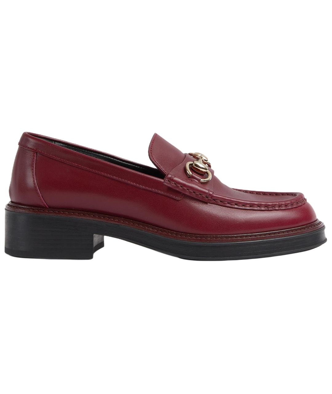 GUCCI Красные кожаные лоферы, фото 1
