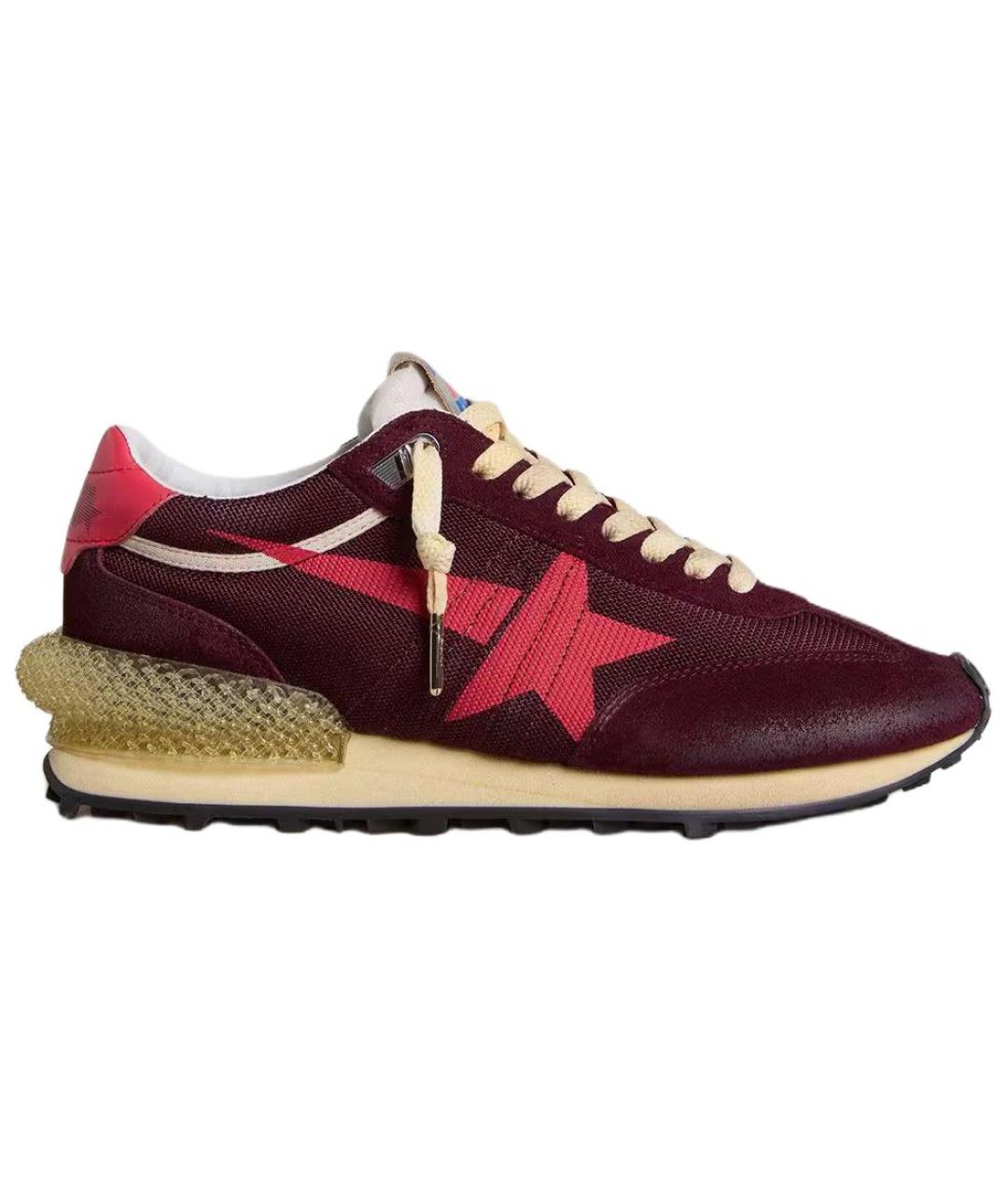 GOLDEN GOOSE DELUXE BRAND Бордовые текстильные низкие кроссовки / кеды, фото 1