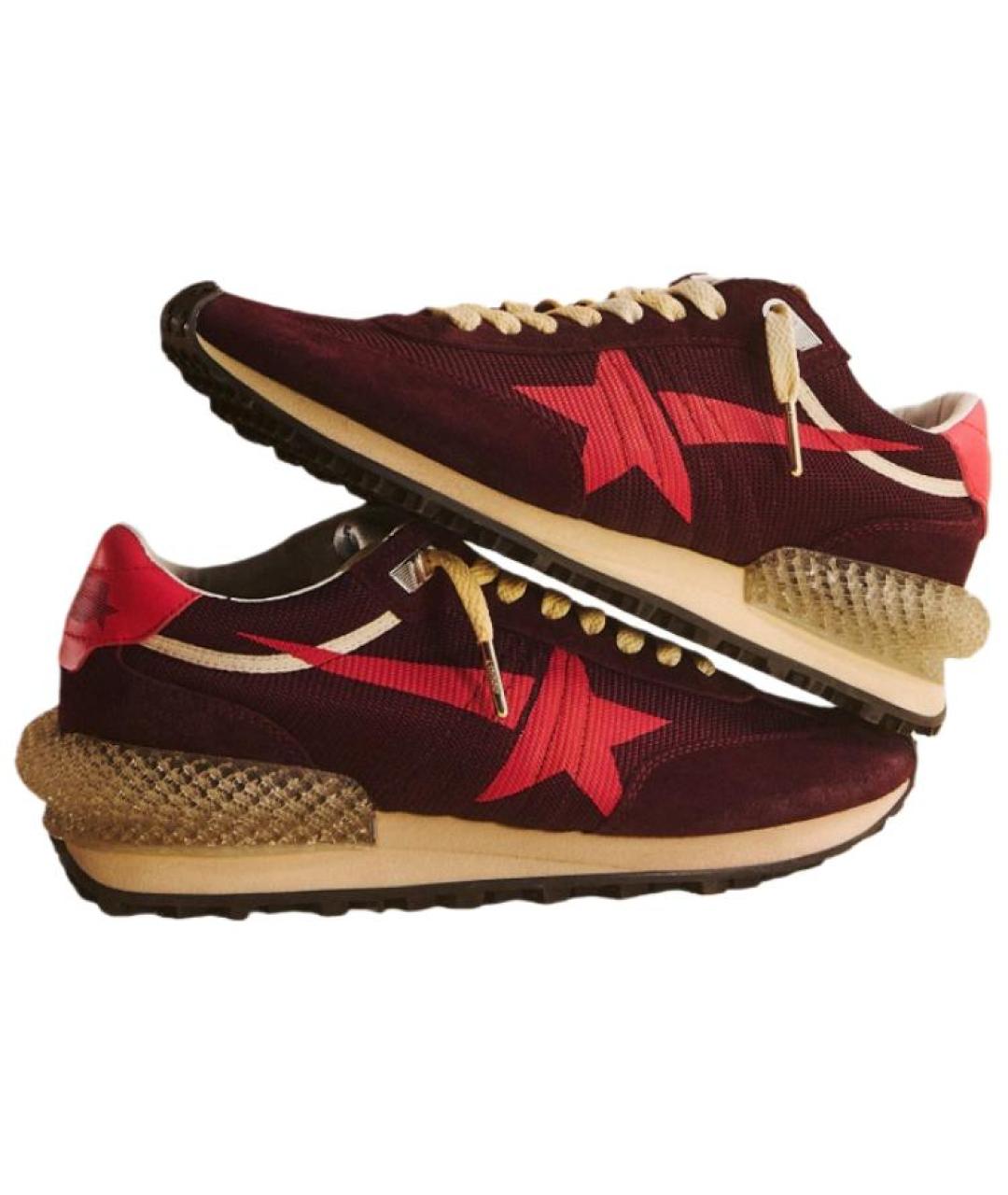 GOLDEN GOOSE DELUXE BRAND Бордовые текстильные кроссовки, фото 5