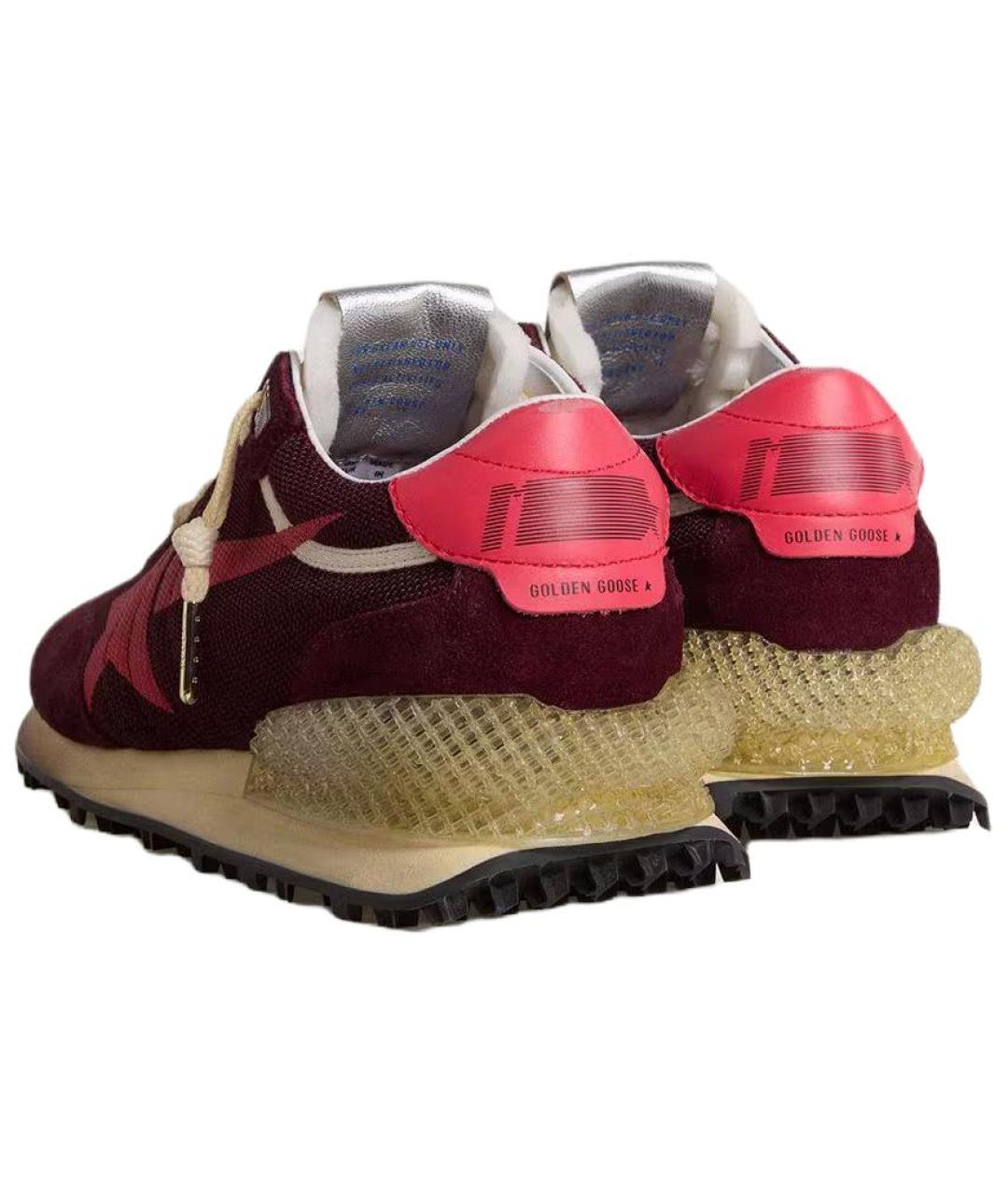 GOLDEN GOOSE DELUXE BRAND Бордовые текстильные кроссовки, фото 4