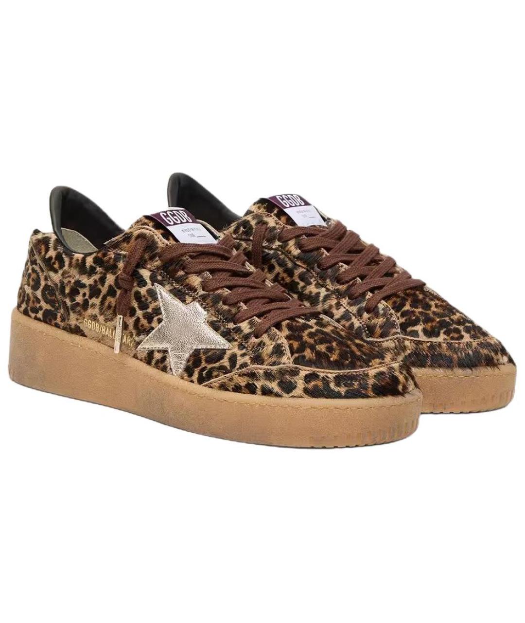 GOLDEN GOOSE DELUXE BRAND Коричневые кожаные кроссовки, фото 3