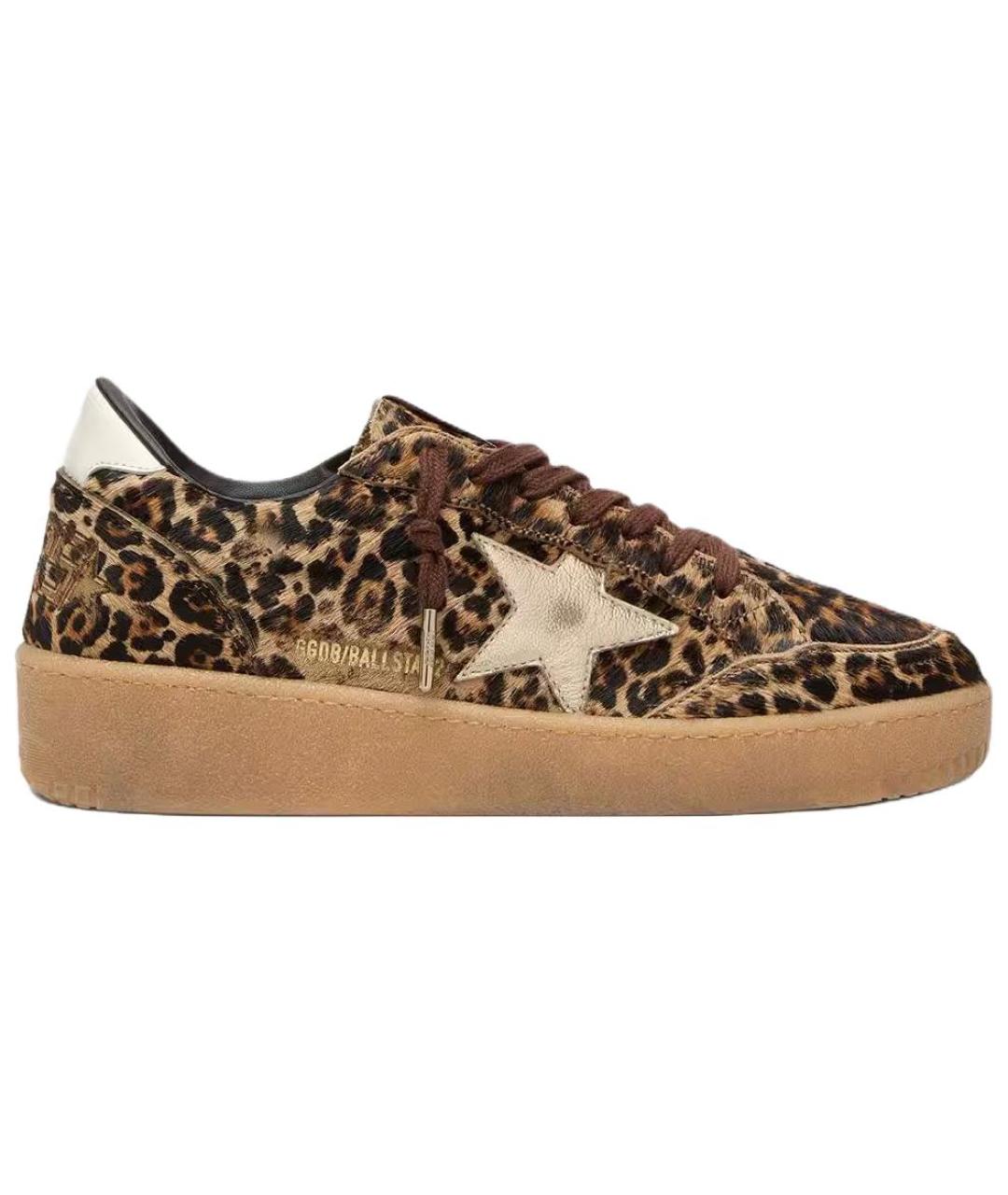 GOLDEN GOOSE DELUXE BRAND Коричневые кожаные кроссовки, фото 1