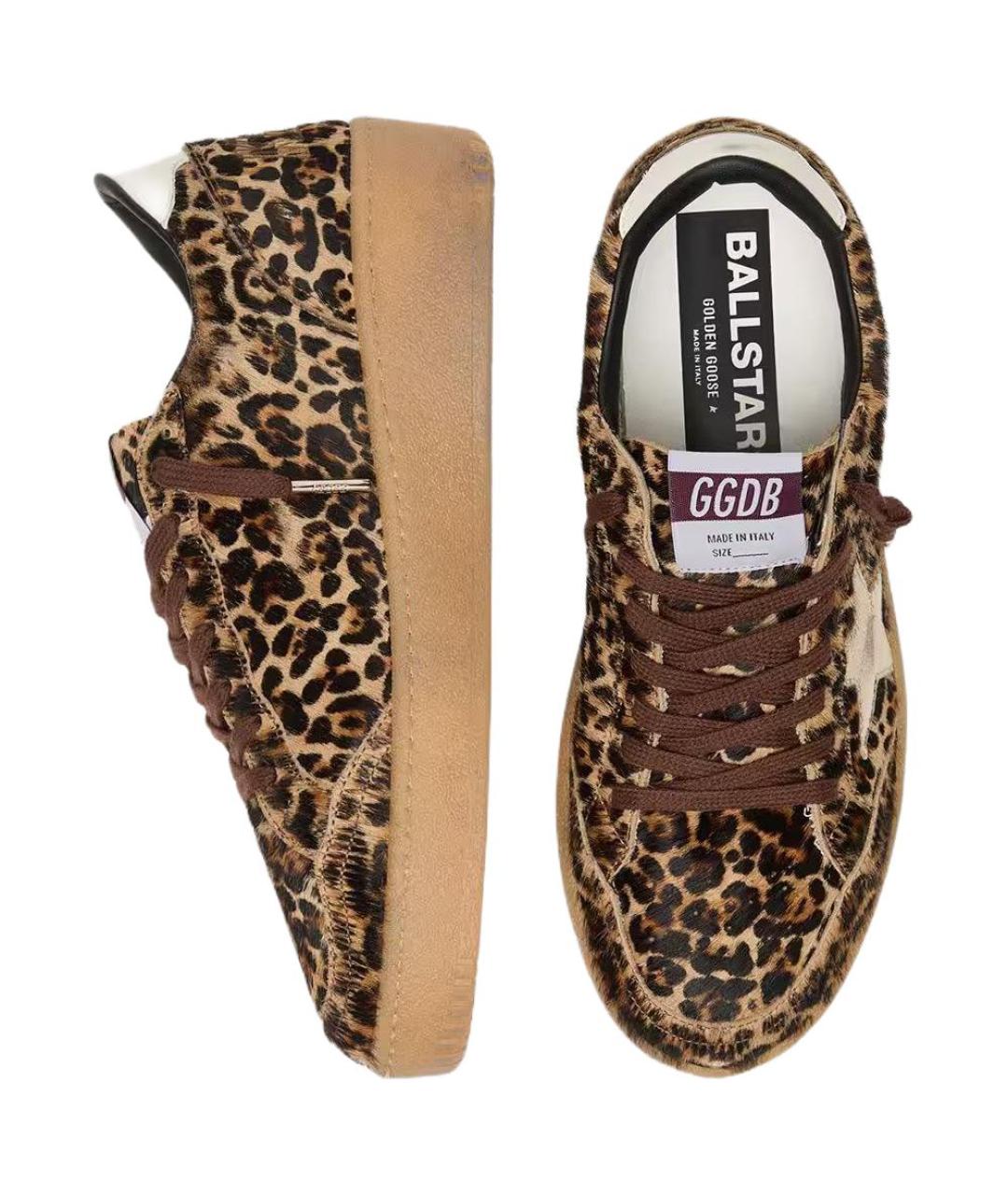 GOLDEN GOOSE DELUXE BRAND Коричневые кожаные кроссовки, фото 5
