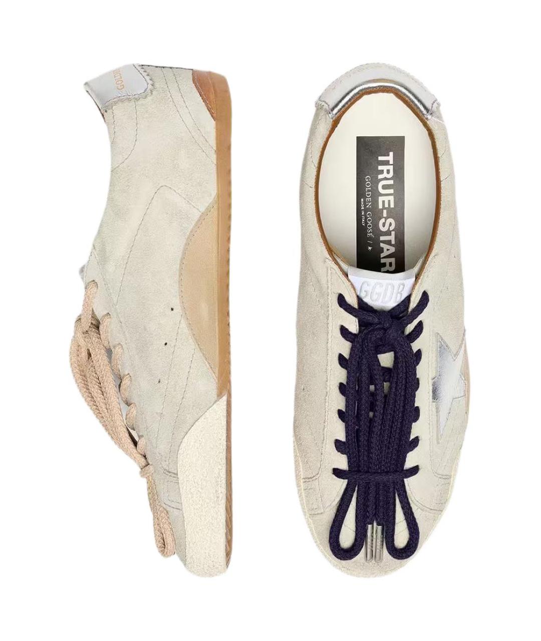 GOLDEN GOOSE DELUXE BRAND Бежевые замшевые низкие кроссовки / кеды, фото 4