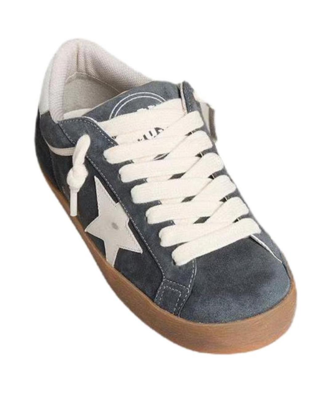 GOLDEN GOOSE DELUXE BRAND Серые замшевые низкие кроссовки / кеды, фото 3