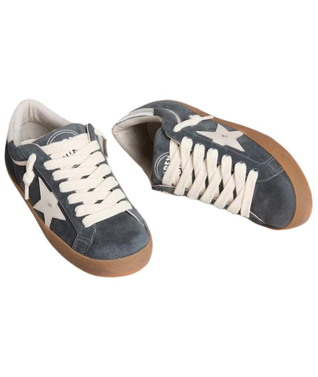 GOLDEN GOOSE DELUXE BRAND Серые замшевые низкие кроссовки / кеды, фото 4