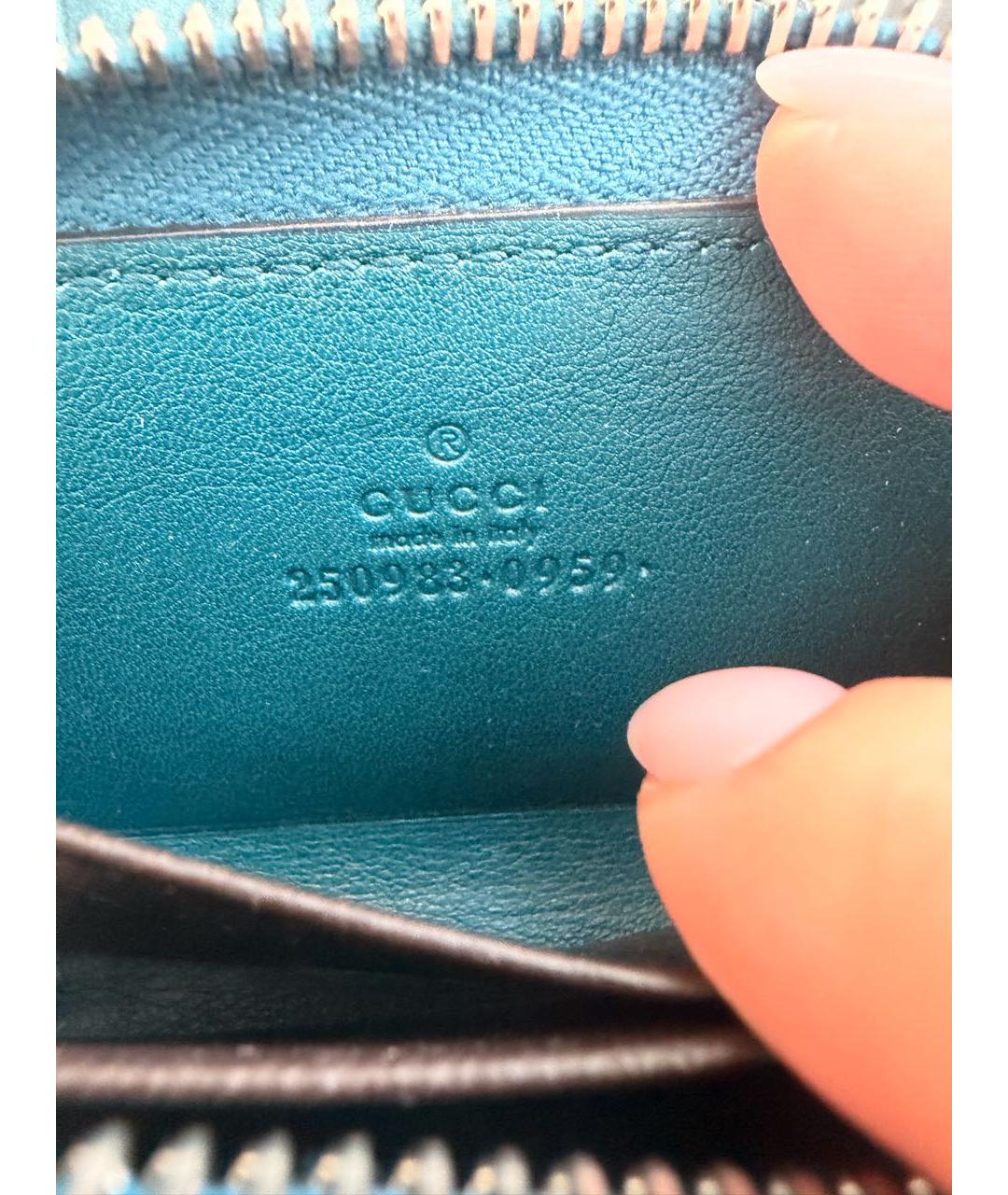 GUCCI Бирюзовый кардхолдер из экзотической кожи, фото 4