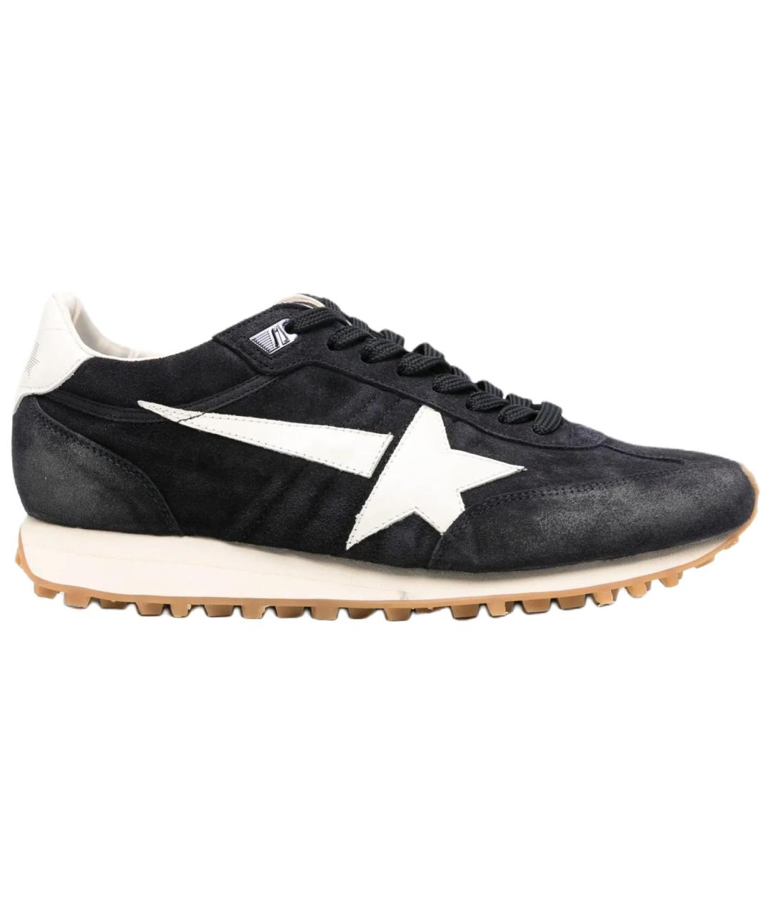 GOLDEN GOOSE DELUXE BRAND Черные замшевые низкие кроссовки / кеды, фото 1