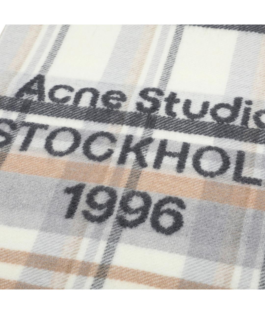 ACNE STUDIOS Хаки шерстяной шарф, фото 3