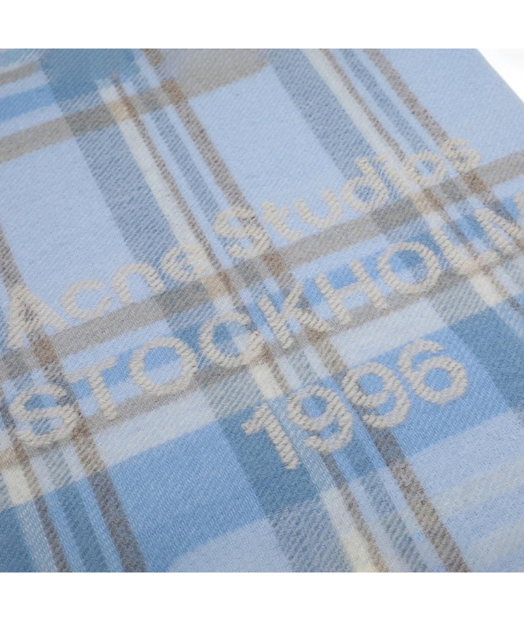 ACNE STUDIOS Голубой шерстяной шарф, фото 3
