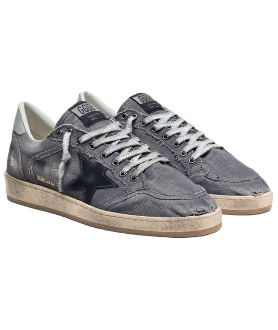GOLDEN GOOSE DELUXE BRAND Серые текстильные низкие кроссовки / кеды, фото 3