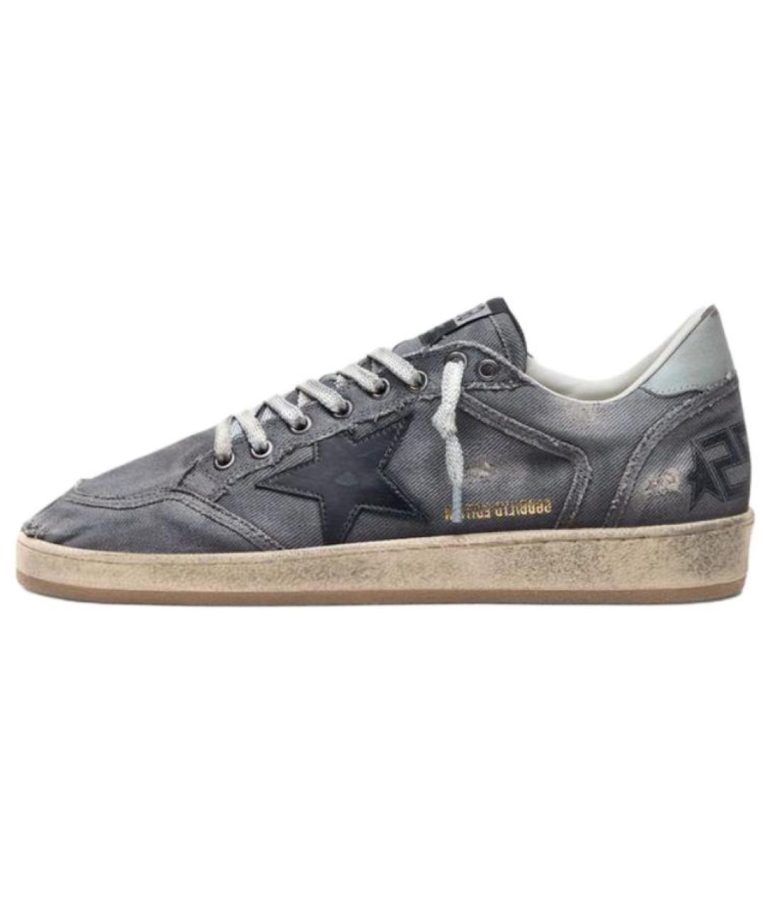 GOLDEN GOOSE DELUXE BRAND Серые текстильные низкие кроссовки / кеды, фото 2