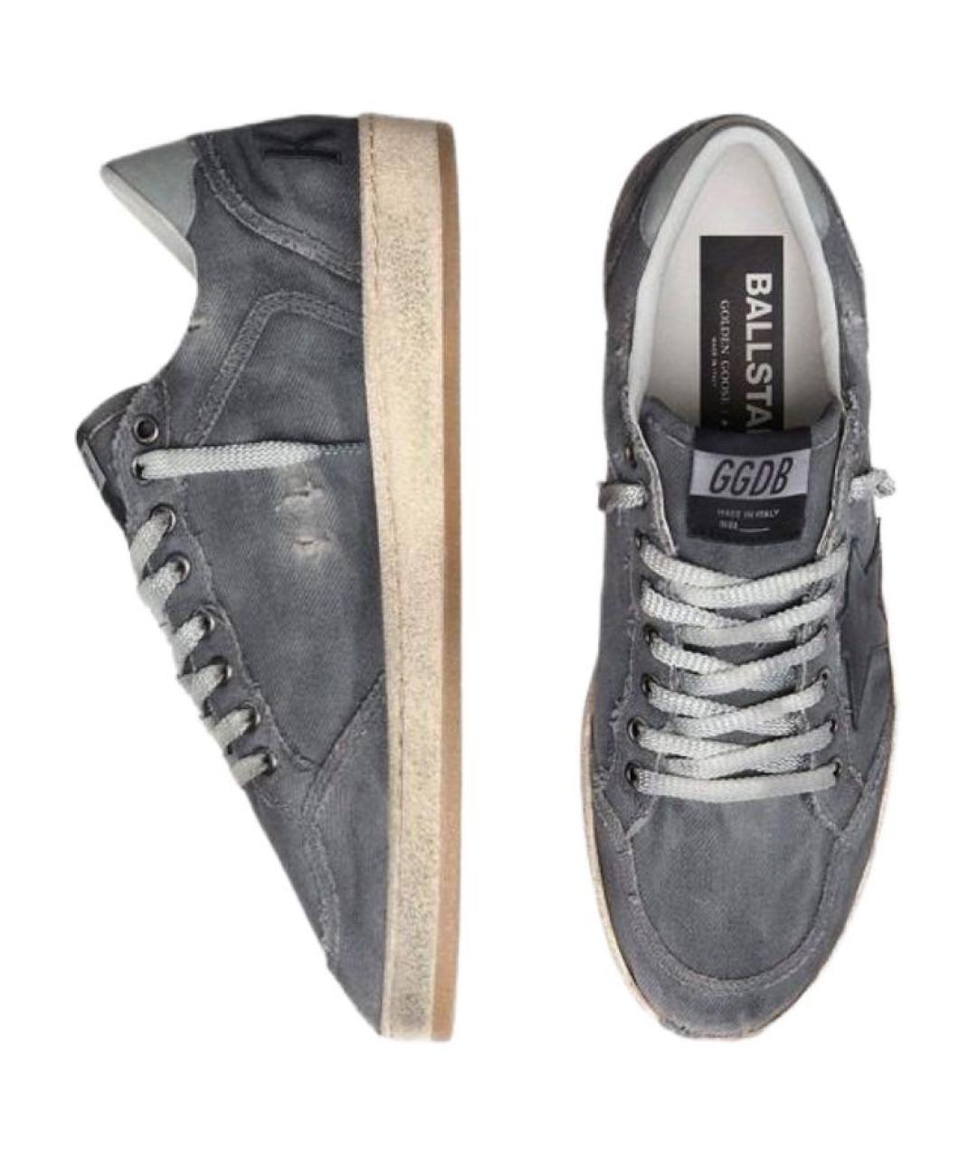 GOLDEN GOOSE DELUXE BRAND Серые текстильные низкие кроссовки / кеды, фото 4