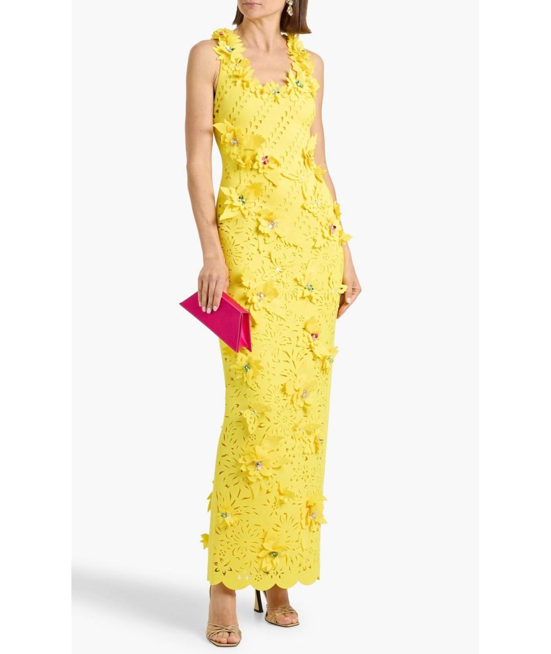 BADGLEY MISCHKA Желтое полиэстеровое коктейльное платье, фото 2