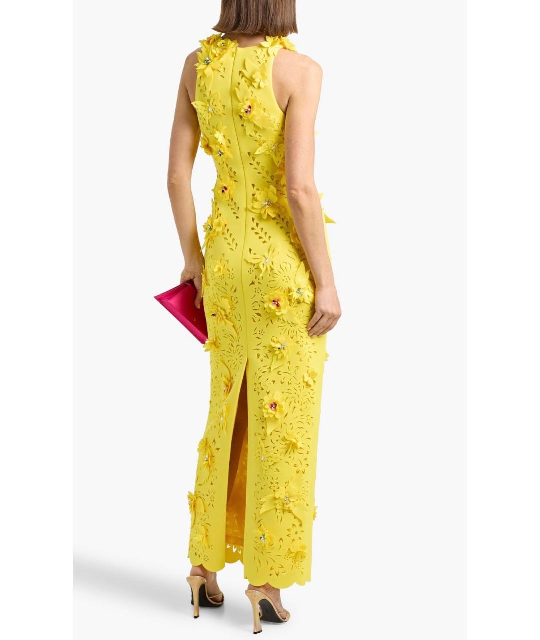 BADGLEY MISCHKA Желтое полиэстеровое коктейльное платье, фото 3