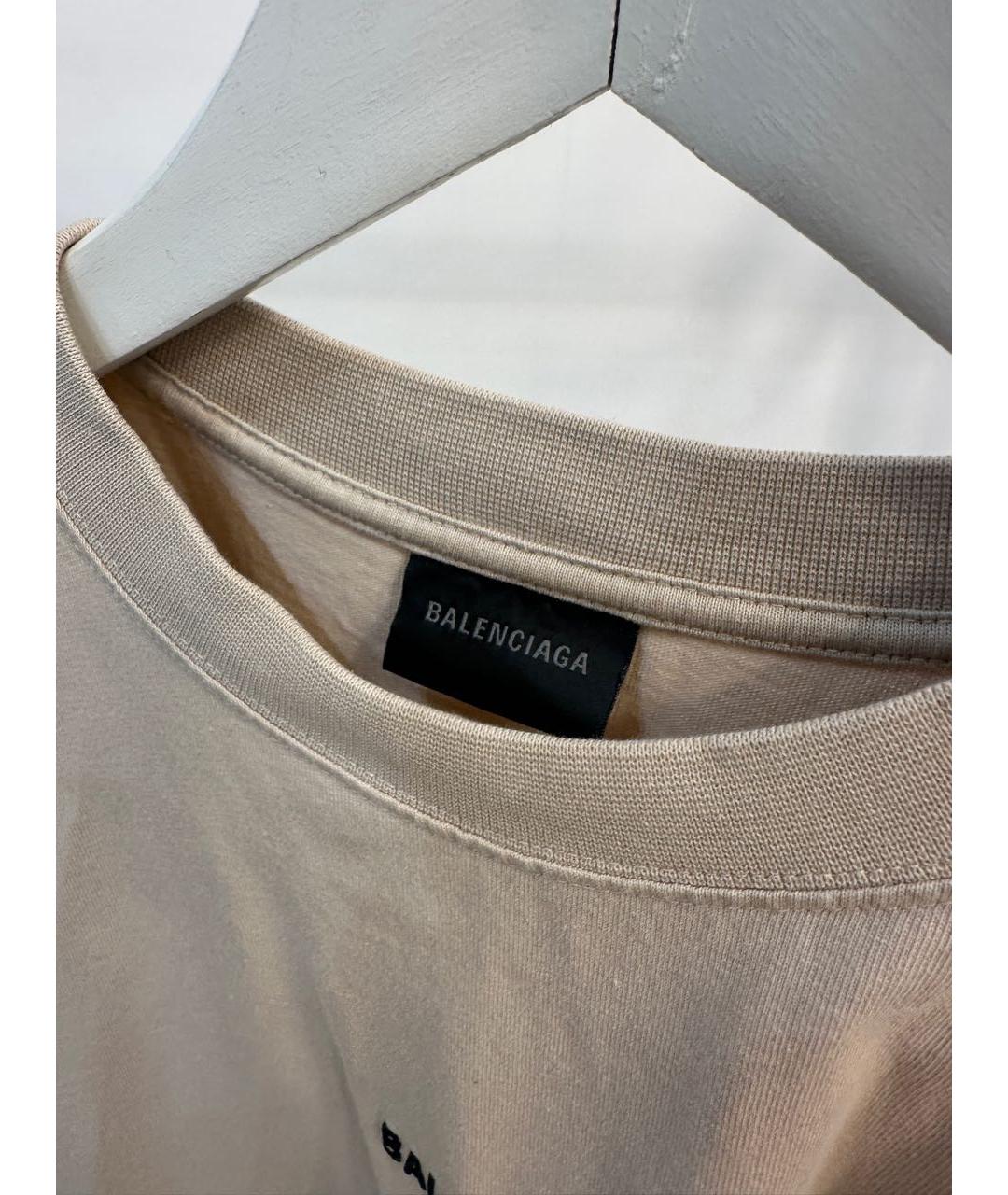 BALENCIAGA Бежевая хлопковая майка, фото 3